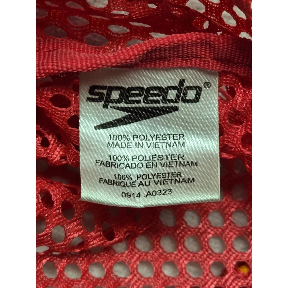 Speedo Mesh Equipment Bag Drawstring Swim Gear Backpack Red Unisex OS